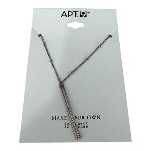APT.  9 Rhinestone Necklace Silver Long Make Your Own 32” Chain NEW